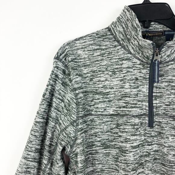 Vintage 1946 Mens Fleece Pullover Sweatshirt Large Gray Quarter Zip NWT - Picture 3 of 6